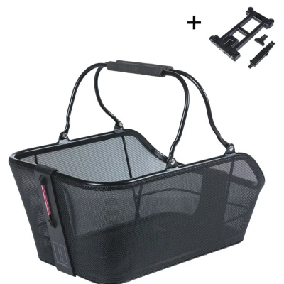 Afbeelding van Basil Cento Tech Fiber fietsmand Nordlicht MIK, solid zwart