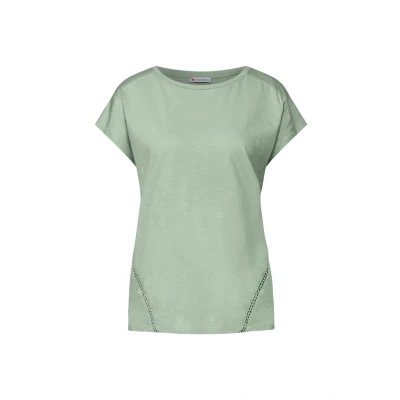 Afbeelding van Street One MIT Details Tshirt print, Dames, Maat: 46, Grün