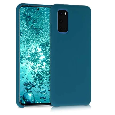 Afbeelding van kwmobile telefoonhoesje geschikt voor Samsung Galaxy S20 Hoesje met siliconen coating Smartphone case in mat petrol
