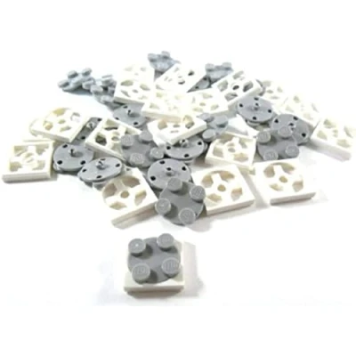 Afbeelding van LEGO Bricks 3680 City Strijkijzer met draaibare bodem, 2 x draaiknoppen, 20 stuks, wit/grijs