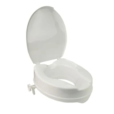 Afbeelding van Stock Fachmann® Toiletzittverhoging, 5 cm, 10 15 met deksel zonder deksel, wc zitverhoging voor senioren, toiletopzetstuk zitverhoging, toilet, volwassenen, kleur: wit,