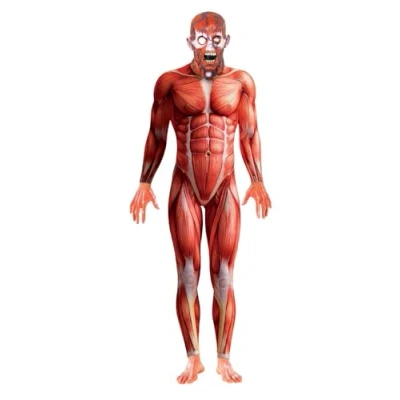 Afbeelding van &quot;Halloween second skin kostuum met anatomie print Verkleedkleding Large&quot;
