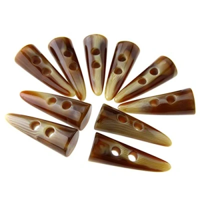 Afbeelding van OTOTEC 10 x 50mm Grote Hoorn Imitatie Tand Toggle Knoppen Voor Jas Crème Bone