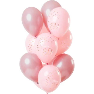 Afbeelding van Folat Ballonnen Elegant Lush Blush 80 jaar 30 cm 12 stuks