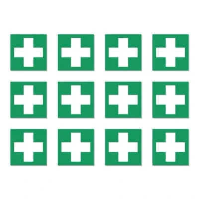 Afbeelding van Eerste hulp, reddingstekens: E003 DIN EN ISO 7010 / ASR A1.3 stickers: 2,5 cm, 12 stuks