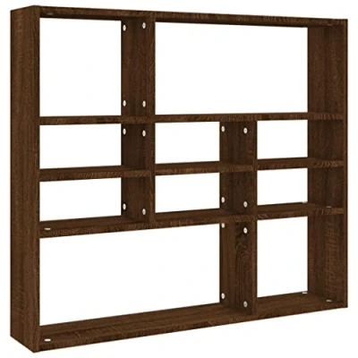 Afbeelding van vidaXL Wandschap 90x16x78 cm bewerkt hout bruineikenkleurig, plank, wandgemonteerde wandplank, schap, wandgemonteerd zwevende plank