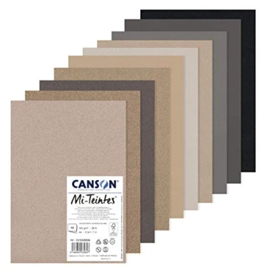 Afbeelding van CANSON MI TEINTES® honingraatpapier, 10 vellen A4, 160 g/m², grijstinten