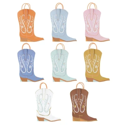 Afbeelding van Uitdeeltasjes cowboylaarzen Western Party (8st) Meri