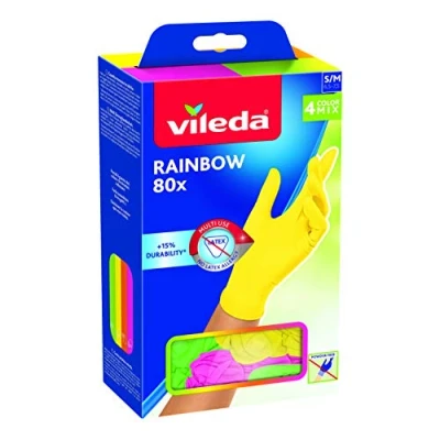 Afbeelding van Vileda Regenboog Multifunctionele Handschoenen, Nitril, Meerkleurig, 80 stuks, M/L