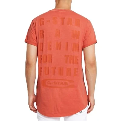 Afbeelding van G star Text Back Gr Overdyed Lash T shirt Met Korte Mouwen Oranje L Man