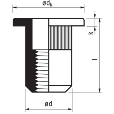 Afbeelding van Masterfix Blindklinkmoer M4x11mm staal open cilinderkop (Per 50 stuks)
