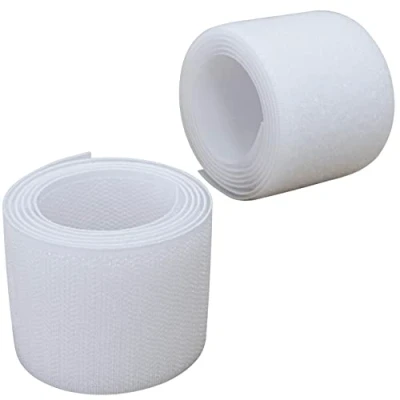 Afbeelding van AERZETIX C65997 Krabband/rol, 50 mm, 1 m, zelfgrijpend, organizer/kabelbinders, strepen, tas, kleding, riem, kleur: wit, van polyamide en polyester