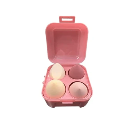 Afbeelding van MUUK Make up Spons Blender 4 Pack Foundation Latex Gratis Beauty Applicator Met Houder Case Ideaal Voor Foundation, Poeder en Crème