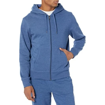 Afbeelding van Amazon Essentials Men&#039;s Fleecetrui met volledige ritssluiting en capuchon (verkrijgbaar in grote lange maten), Heideblauw, S