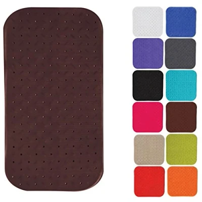 Afbeelding van MSV Douche/bad anti slip mat badkamer rubber bruin 36 x 76 cm Badmatjes