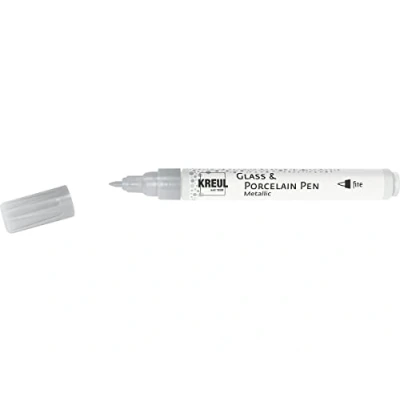 Afbeelding van KREUL Zilveren Porseleinstift Contour (Extra fijne punt) Porcelain Pen Metallic 160 C