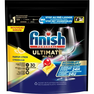 Afbeelding van Finish Ultimate All in 1 Vaatwastabletten Citroen 30 stuks