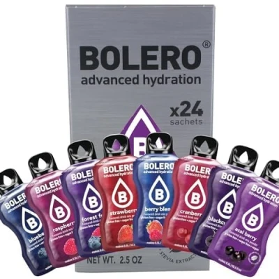 Afbeelding van Bolero BERRY mix 24x3g Suikerloos sappoeder, gezoet met stevia + vitamine C geschikt voor kinderen, sporters en diabetici glutenvrij veganvriendelijk van bessen