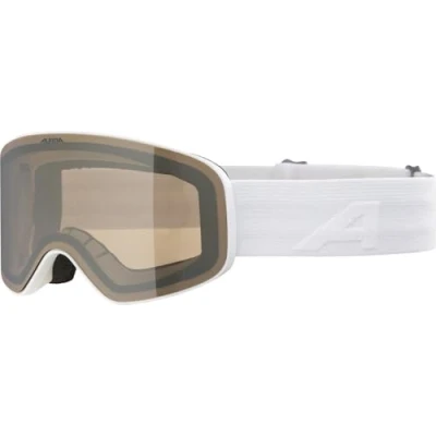 Afbeelding van ALPINA Fernie Q LITE OTG skibril met gespiegelde, contrastversterkende en gepolariseerde 100% uv bescherming voor volwassenen, mat wit, eenheidsmaat