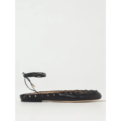 Afbeelding van LaceUp Ankle Tie Ballerinas Wo Black Ballet Flats