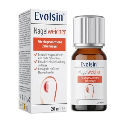 Afbeelding van Evolsin Nagelzachte, zachte en effectieve oplossing voor ingegroeide teennagels, alkalineformule zachte, elastische nagels, eenvoudig te gebruiken met applicator wattenstaafje