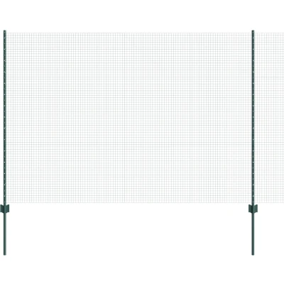 Afbeelding van vidaXL Gelast Draadhek met 11 U Posts Groen 1.5x25 m Staal