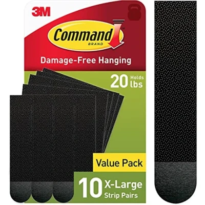 Afbeelding van Command XL Picture Hangstrips, zwart, 10 paar X Large plakstrips, voor zwaargewicht artikelen, belastbaar tot 9 kg, schadevrij ophangen