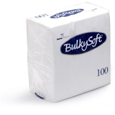 Afbeelding van 100 STKS BULKY SOFT Wit Papier Servetten 24CM X TISSUES Restaurant Catering 2 PLY (1)
