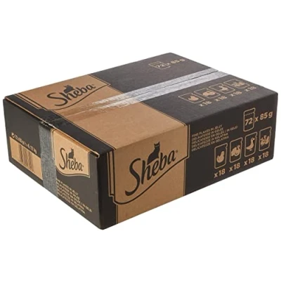 Afbeelding van Sheba Delicatessen In Gelei, Katten, Vochtig Voer Met Fijne Gevogelte, 72 x 85g
