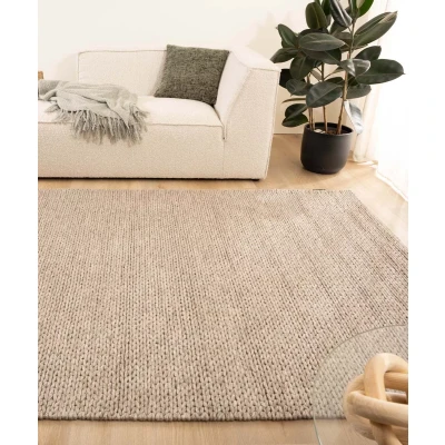 Afbeelding van Wollen Vloerkleed Hyssing Zandkleur 240x340 Cm