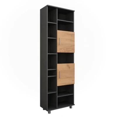 Afbeelding van Vicco Ilias, hoge kast, antraciet/goldkraft eiken, 60,2 x 190 cm