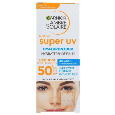 Afbeelding van Garnier Ambre Solaire Super UV Hyaluronzuur Hydraterende Fluid SPF 50+ 40 ml
