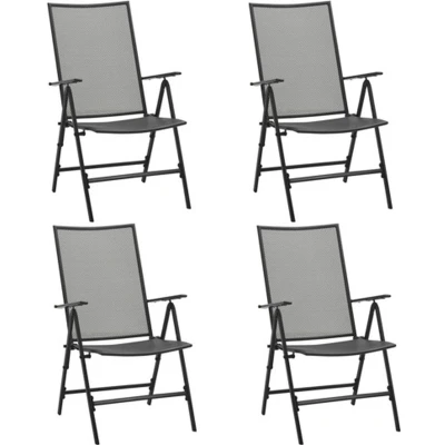 Afbeelding van vidaXL Klapstoelen mesh 4 st staal antraciet