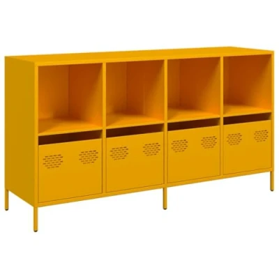 Afbeelding van vidaXL Dressoir 135x39x73,5 cm koudgewalst staal mosterdgeel