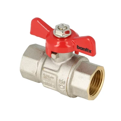 Afbeelding van Bonfix Kogelkraan Rode vlindergreep bediening 1 1/4&quot;x1 1/4&quot; Drukklasse PN40 / PN30