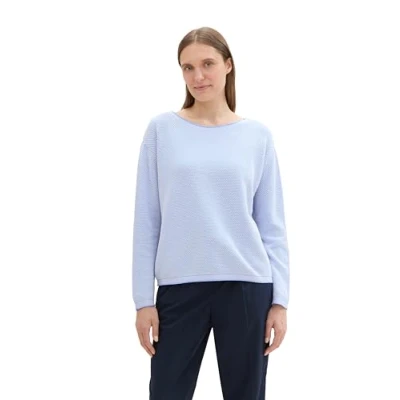 Afbeelding van TOM Tailor Trui, Dames, Maat: 42, Blue bubble knit structure