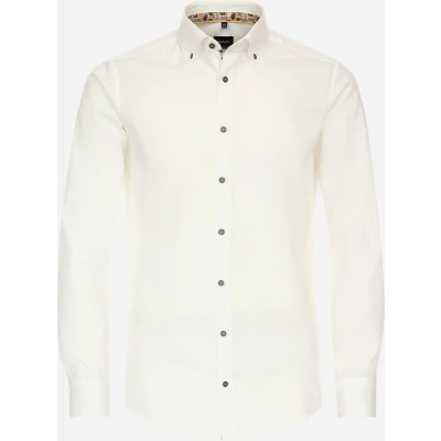 Afbeelding van VENTI modern fit overhemd popeline beige Strijkvrij Boordmaat: 44