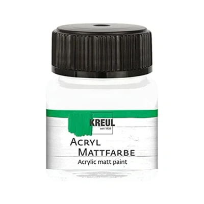 Afbeelding van Kreul, Kleuren + verf voor doe het zelvers, Acryl Matte Kleur Wit 20ml (Wit, Lichtgeel, 20 ml)