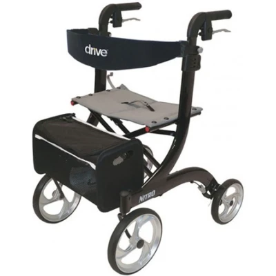 Afbeelding van Rollator Nitro Medium Zwart 1.60m tot 1.80m Lichtgewicht Weggewerkte remkabels