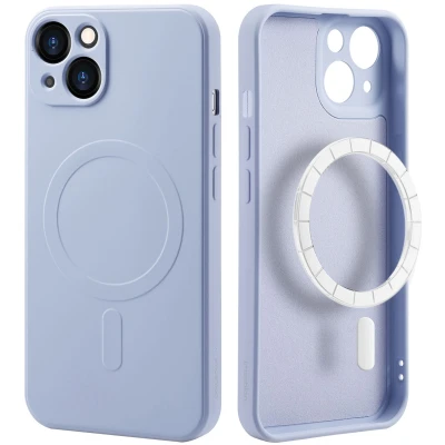 Afbeelding van Apple iPhone 13 MagSafe Hoesje Siliconen en TPU (zacht) iMoshion Softcase/Backcover Lila Telefoonhoesje
