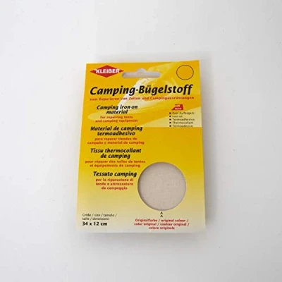 Afbeelding van Kleiber 100 procent katoenen canvas tent met luifel ijzer op reparatie patch, wit