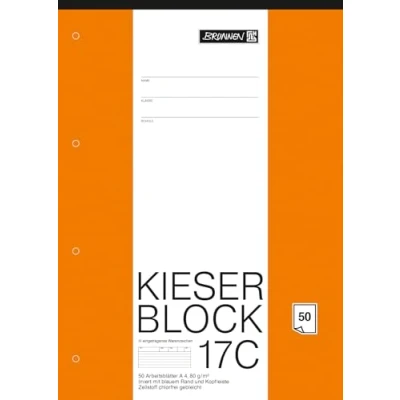 Afbeelding van Brunnen 1042927 KIESER Block liniatuur 21 (A4, 50 vellen, gelinieerd, 80 g/m2, geperforeerd) Single A4 wit