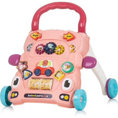 Afbeelding van Chipolino Funny Amimals Loopwagen met Speelauto &amp; Muziek Roze