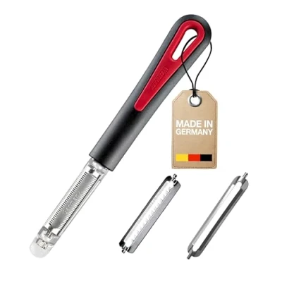 Afbeelding van Westmark schilset, 3 delig: 1 tomaten /kiwischiller + juliennemes standaardmes, dunschiller messen, Tomfix Gallant, RVS/kunststof, zwart/rood, 294622E6