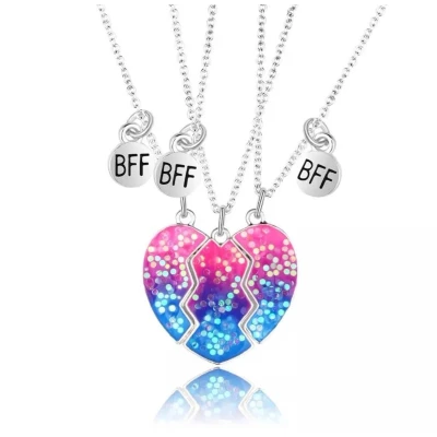 Afbeelding van Akyol vriendschapsketting bff ketting voor 3 vriendschap best friends stuks Hart