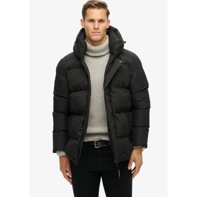 Afbeelding van Superdry Mannen Five Baffle Sports Pufferjas met Capuchon Zwart Grootte: L