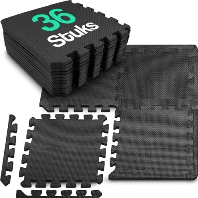 Afbeelding van Hulser Puzzelmat 30 x 1 cm 36 stuks 3,24 m2 EVA foam mat Fitnessmat Vloerbeschermer Fitness vloer