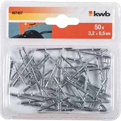 Afbeelding van KWB popnagels aluminium Ø 3.2 x 6.5 mm 50 stuks