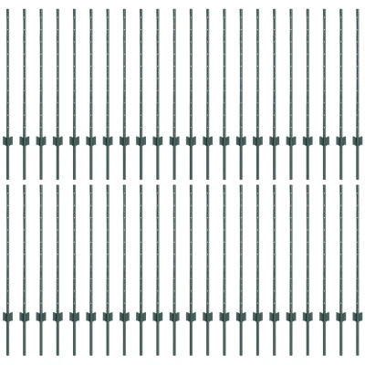 Afbeelding van vidaXL Hekpalen 44 stuks U Channel Groen 140 cm Staal