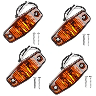 Afbeelding van PolarLander 4 stks 12 V 24 Amber Truck Led Zijmarkeringslichten Voor Vrachtwagens Universele Zijindicator Klaring Marker Lamp Trailer Bus Auto Geel